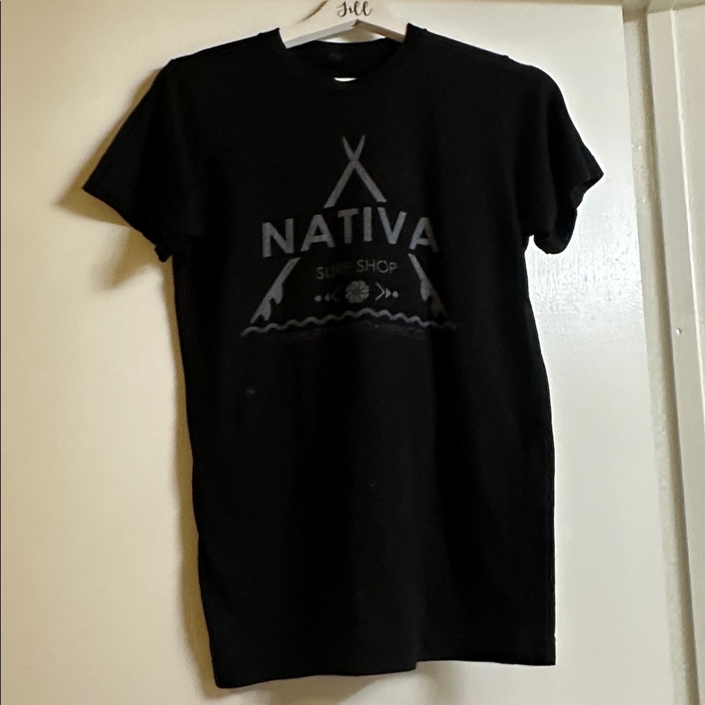 Black Nativa Surf Shop Graphic T-Shirt